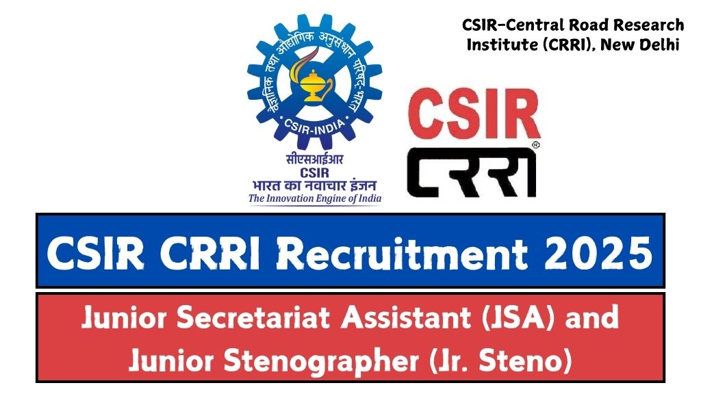 CSIR CRRI Recruitment 2025